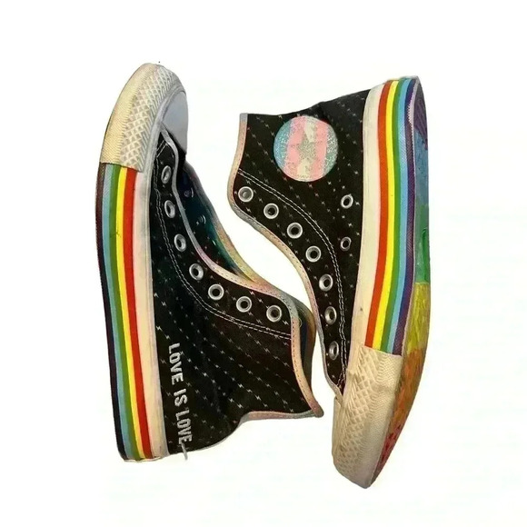 Converse Chuck Taylor All Star Hi Rainbow Pride Sneaker Love is Love M 4.5 W 6.5 - Picture 3 of 14